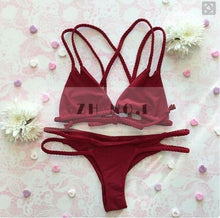 Bandage Bikini Bright Color sexy Bikini Push Up Swimwear Hot Sexy Women Swimsuit Beachwear Elastic Halter Bikini Set N17ZN6 MP