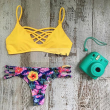 Bandage Bikini Bright Color sexy Bikini Push Up Swimwear Hot Sexy Women Swimsuit Beachwear Elastic Halter Bikini Set N17ZN6 MP