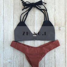 Bandage Bikini Bright Color sexy Bikini Push Up Swimwear Hot Sexy Women Swimsuit Beachwear Elastic Halter Bikini Set N17ZN6 MP