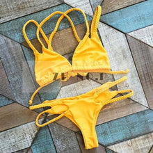 Bandage Bikini Bright Color sexy Bikini Push Up Swimwear Hot Sexy Women Swimsuit Beachwear Elastic Halter Bikini Set N17ZN6 MP