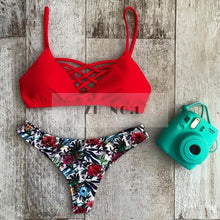 Beach Riot Sexy Floral bikini Print Women High Neck Halter Top Brazilian Swimwear Retro Racerback Caged Swimsuit N70ZN3 MP