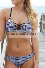 new Print top Sexy V Strap neck bandage bikini set Fresh Floral women Swimwear Beach Swim suit bathing MP