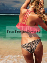 new Print top Sexy V Strap neck bandage bikini set Fresh Floral women Swimwear Beach Swim suit bathing MP