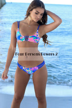 new Print top Sexy V Strap neck bandage bikini set Fresh Floral women Swimwear Beach Swim suit bathing MP