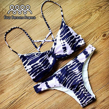 2Pc Set Bra Underpants Bandage Bikini Set Blue Brazilian Push-up Padded Swimsuit Bathing Suit Beach Wear N116ZN5 MP