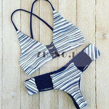 2Pc Set Bra Underpants Bandage Bikini Set Blue Brazilian Push-up Padded Swimsuit Bathing Suit Beach Wear N116ZN5 MP