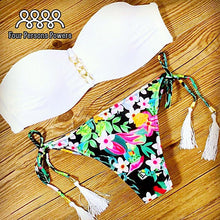 2Pc Set Bra Underpants Bandage Bikini Set Blue Brazilian Push-up Padded Swimsuit Bathing Suit Beach Wear N116ZN5 MP