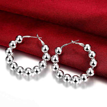 8MM Bead hoop Earings silver plated jewelry earrings silver plated earrings 188 MP