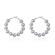 8MM Bead hoop Earings silver plated jewelry earrings silver plated earrings 188 MP