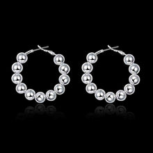 8MM Bead hoop Earings silver plated jewelry earrings silver plated earrings 188 MP