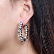 8MM Bead hoop Earings silver plated jewelry earrings silver plated earrings 188 MP