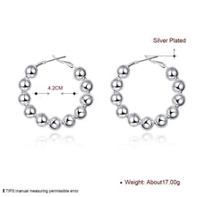 8MM Bead hoop Earings silver plated jewelry earrings silver plated earrings 188 MP