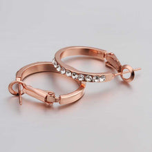 18K GP Gold Plated Earring Fine Nickel Free Tin Alloy Rhinestone Czech 18K Hoop Jewelry Earring SMTPE389 MP