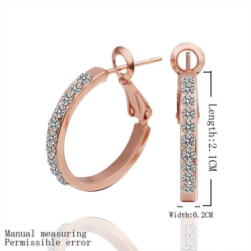 18K GP Gold Plated Earring Fine Nickel Free Tin Alloy Rhinestone Czech 18K Hoop Jewelry Earring SMTPE389 MP