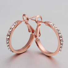 18K GP Gold Plated Earring Fine Nickel Free Tin Alloy Rhinestone Czech 18K Hoop Jewelry Earring SMTPE389 MP