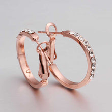 18K GP Gold Plated Earring Fine Nickel Free Tin Alloy Rhinestone Czech 18K Hoop Jewelry Earring SMTPE389 MP