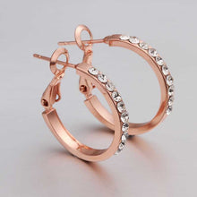 18K GP Gold Plated Earring Fine Nickel Free Tin Alloy Rhinestone Czech 18K Hoop Jewelry Earring SMTPE389 MP