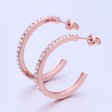 18K GP Gold Plated Jewelry Earring Fine Nickel Free Tin Alloy Rhinestone Czech Stud Earrings SMTPE378 MP