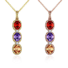 18k gold plated necklaces Crystal tricolor collier bijoux femme SKGN118 MP