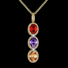 18k gold plated necklaces Crystal tricolor collier bijoux femme SKGN118 MP