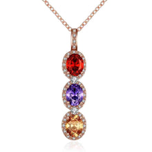 18k gold plated necklaces Crystal tricolor collier bijoux femme SKGN118 MP
