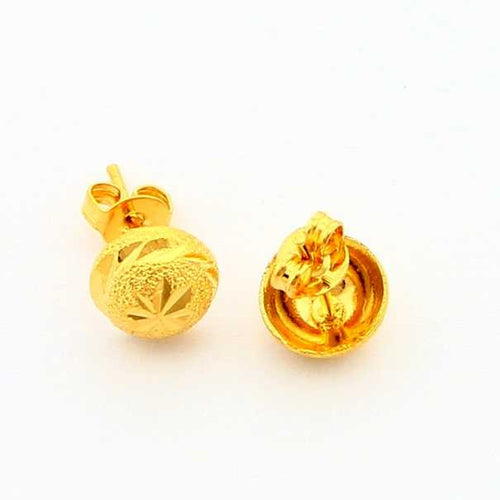 24k gold plated earring round stud pendientes bear Personalized YHDE 1 MP