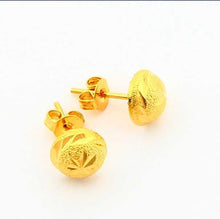 24k gold plated earring round stud pendientes bear Personalized YHDE 1 MP