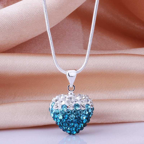 african beads necklaces white blue heart big necklace floating charms MP
