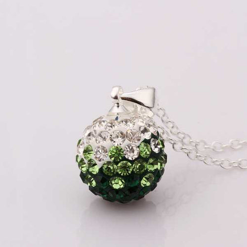 african beads pendant necklace green silver crystal collar wedding jewelry MP