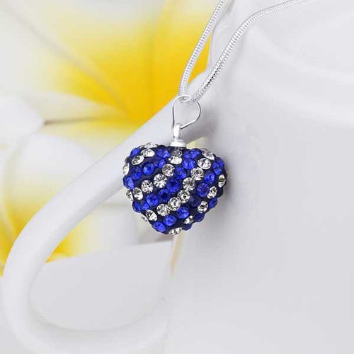 african beads women necklace dark blue heart perfume women wedding MP