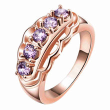 18K Gold Plating rings Lace inlay crystal opal love MP