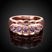 18K Gold Plating rings Lace inlay crystal opal love MP
