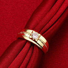 18K Gold Plating wedding rings Round bar insets men ring fine jewelry MP