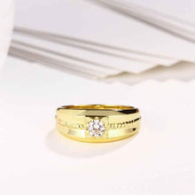 18K Gold Plating wedding rings Round bar insets men ring fine jewelry MP