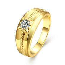 18K Gold Plating wedding rings Round bar insets men ring fine jewelry MP