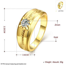 18K Gold Plating wedding rings Round bar insets men ring fine jewelry MP