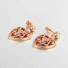 18k gold plated earings jewelry pierced hearts stud brinco floating charms MP