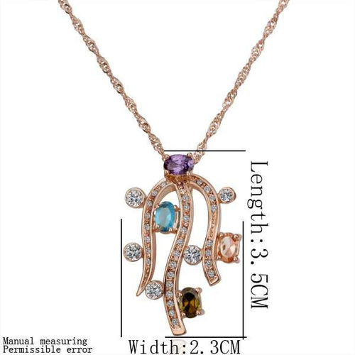 Austrian Crystal pendants Flower plants collares mujer Jewelry European Style MP