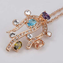 Austrian Crystal pendants Flower plants collares mujer Jewelry European Style MP