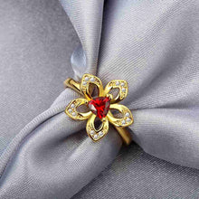 18K Gold Plating wedding rings Rhinestone five flower aneis collier plastron157 MP