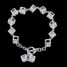 925 silver jewelry charm bracelet White box stone pulseira masculina joias STVH 7 MP