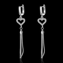 925 Sterling Silver clip on earrings Hanging Heart clip cuff bijouterie 338 MP