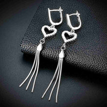 925 Sterling Silver clip on earrings Hanging Heart clip cuff bijouterie 338 MP