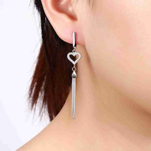 925 Sterling Silver clip on earrings Hanging Heart clip cuff bijouterie 338 MP