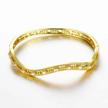 18K Gold Plating friendship bangle A flat line women bracelet accessories HBZ 12 MP