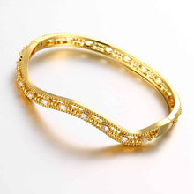 18K Gold Plating friendship bangle A flat line women bracelet accessories HBZ 12 MP