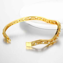 18K Gold Plating friendship bangle A flat line women bracelet accessories HBZ 12 MP