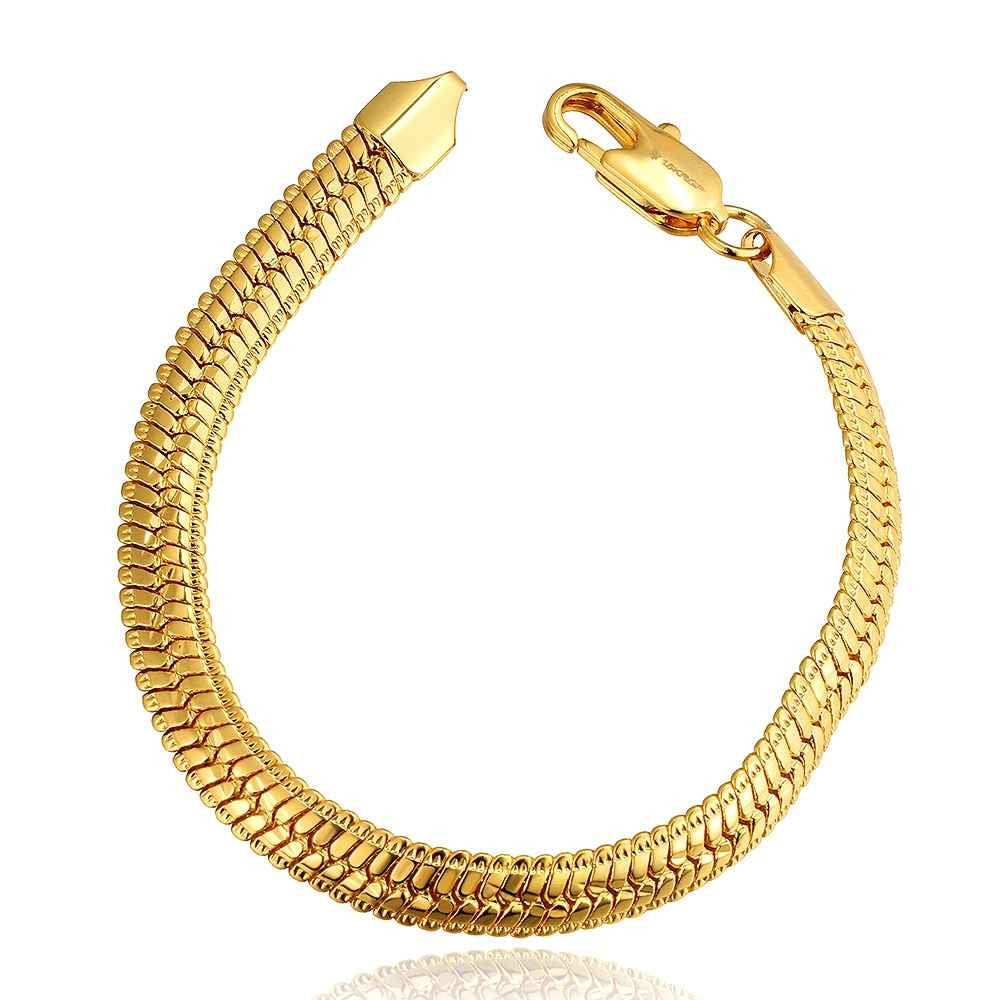 18K Gold Plated pulseras 1 M sideways bracelet anchor wedding decoration HBB 11 MP