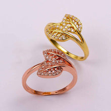 18K Gold Plated rings for men insets two leaves opal accessories SKGR 83 MP