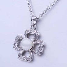 18k gold plated choker necklace white flower pear big necklace 51 MP